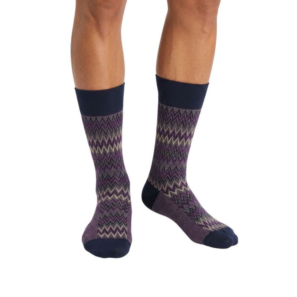 Missoni Purple Mens Chevron Texture Crew Socks-M